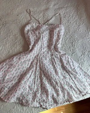 Flowing mini cotton sundress Pink thumbnail 1