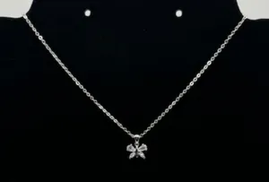 Necklace with butterfly rhinestone pendant thumbnail 1