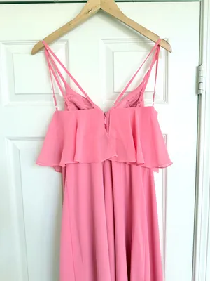 Azazie Desiree Flamingo Pink Bridesmaid Maxi Dress 4 NWT thumbnail 8