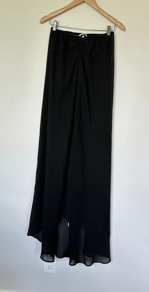 Victoria's Secret Black Strapless Maxi Hi Low Sheer Cover up Dress Size Small thumbnail 1