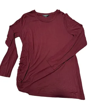NWT Liverpool burgundy Knit Top sz L thumbnail 1