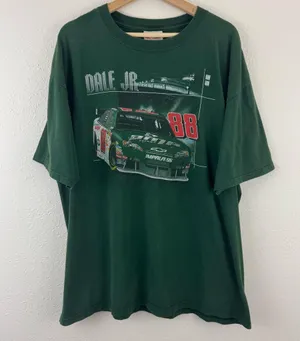 Chase Authentics Dale Earnhardt Jr 88 Vintage Green NASCAR 25th Anniversary Racing Graphic Tee thumbnail 1