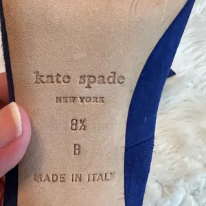 Kate Spade Heels | New York Dreamer Blue Suede Heart Peep Toe Pumps Size 8 1/2 B thumbnail 9