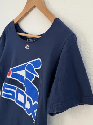 Chicago White Sox Majestic Navy Graphic Off the Shoulder T-Shirt thumbnail 5