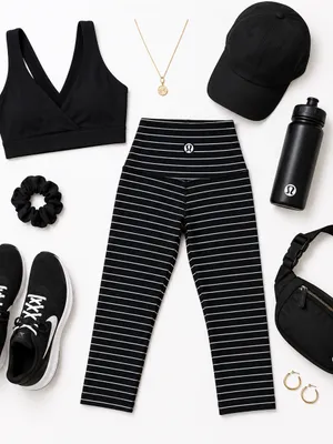 Lululemon Wunder Under Crop Stripe Luon High Rise Yoga Leggings Size 4 6 Women thumbnail 15