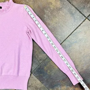 J. Crew Women’s Pink Ruffle Mock Turtleneck Sweater XS thumbnail 4