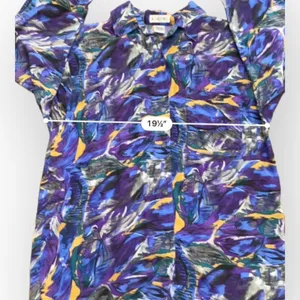 Kikomo Vintage Silk Hawaiian Tropical Print Button up Blouse‎ Size S thumbnail 5