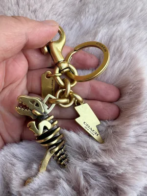 Coach Metal Small Rexy T-Rex Skeleton Puzzle Bag Charm Keychain CCE75 Brass thumbnail 4