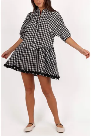 Petal & Pup Black and White Gingham Mini Dress thumbnail 1