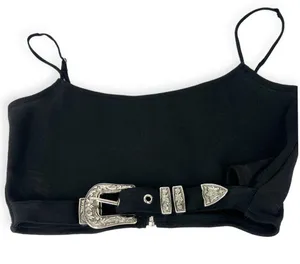 NWT ADIKA | M | GRAILED BUCKLE TOP Cropped Crop Bralette Western Festival thumbnail 4