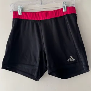 Adidas Black and‎ Pink Climalite Spandex Running Volleyball Shorts thumbnail 1