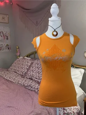 Y2K Apple Bottoms Sleeveless Orange Embellished Tank Top - Women thumbnail 2
