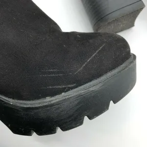 Asos Womens Ankle Chelsea Boots Block Heel Platform Faux Suede Black UK 5W US 7W thumbnail 7