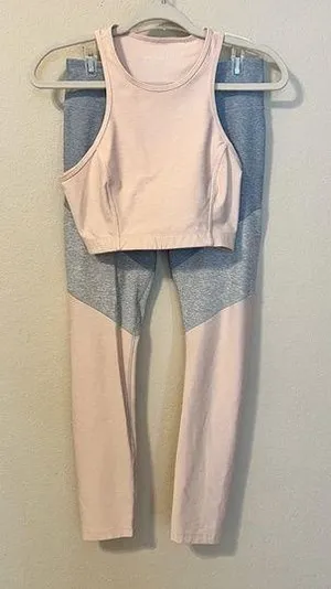 Outdoor Voices Light Peach Workout Top and Leggings Set thumbnail 1