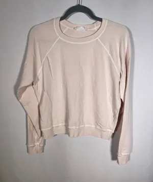 Self Contrast Womens Light Pink Crewneck Sweatshirt Medium thumbnail 1