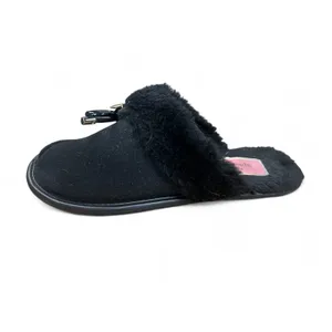 Kate Spade | 6 | Slipper Lacey House Slide Faux Fur Suede Heart Charm Shoe Black thumbnail 4