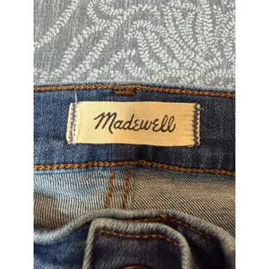 Madewell Cali Demi Boot Jeans Size 26 Blue Cropped Flare Raw Hem Frayed thumbnail 3