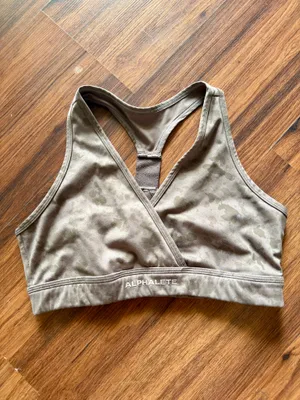 Alphalete Surface Wrap Bra - Pebble Print Mocha thumbnail 2