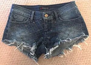 Jean Shorts with diamond detail thumbnail 2