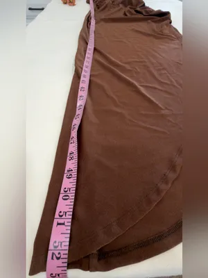 SHEIN Brown Ruched Maxi Dress with Gold Chain Straps thumbnail 6