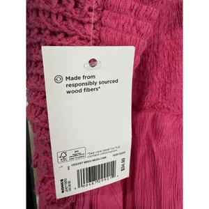 Juniors SO Dress Size L Fuchsia Mini Babydoll Crochet Mixed Media Cami WT thumbnail 6