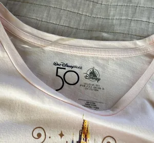 Disney 50th anniversary baby pink woman graphic tee shirt top cotton L thumbnail 4