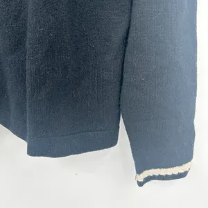 MAGASCHONI FOR BLOOMINGDALES Womens Black‎ Cardigan Sweater Button Up Knit Trim thumbnail 4