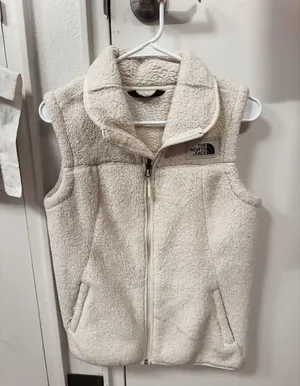 North Face Womens fleece Vest Cream limited edition thumbnail 1