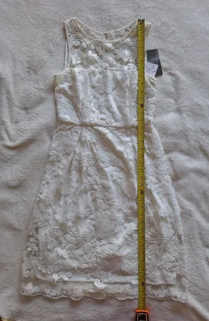 Donna Ricco David's Bridal NWT Ivory Lace Sequin Dress Size 2 thumbnail 15