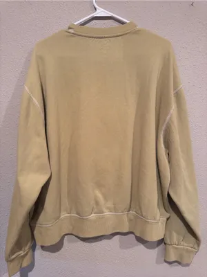 PacSun Light Green Crewneck Sweatshirt with Colorful Mushroom Graphic thumbnail 3
