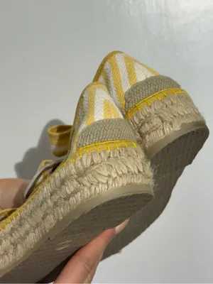 NWOT Free People Surfside 2.0 Espadrille Platform Mary Janes, Lemon Zest thumbnail 7