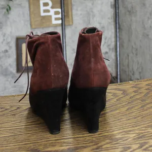 Jil Sander Vintage Colorblock Suede Lace Up Heeled Booties EUR 39 (US 8.5M) thumbnail 4