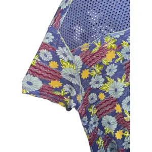 Free People Beach Dreaming‎ Floral Top Women's Small Boho Mesh Oversized Retro thumbnail 5