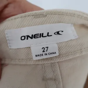 ONeill Womens Distressed Denim Shorts Cream Off-White Size 27 High Rise Frayed thumbnail 2
