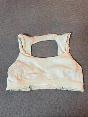 FP Movement by Free People Cream Athletic Bra with Square-Back Detail thumbnail 7