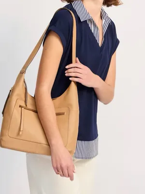 American Leather Tan Leather Shoulder Hobo Bag thumbnail 2