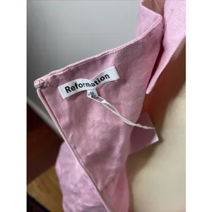 New Reformation Kerrigan Linen Dress in Babygirl Pink Size 10 thumbnail 8