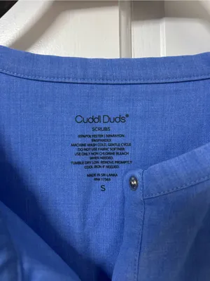 Cuddl Duds Women's Royal Blue Short Sleeve Scrub Top thumbnail 3