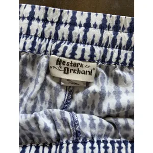 Hester & Orchard Ikat Wide Leg Pants Womens Size Med Blue Boho Beachy Coastal thumbnail 3