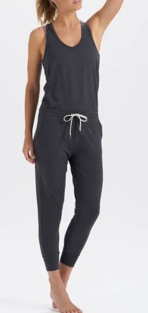 Vuori Women's Lux Jumpsuit in Charcoal Medium thumbnail 1
