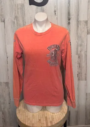 Blessing of the Bikes Motorcycle Rally Long Sleeve T-Shirt Mens S Reaper Coral thumbnail 1