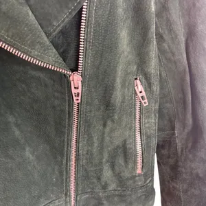Blank NYC Suede Moto Jacket Forest Green Leather Biker 73K-9592NO Small thumbnail 4