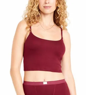 Rib-Knit Brami Top Old Navy Burgundy NWT Small thumbnail 1