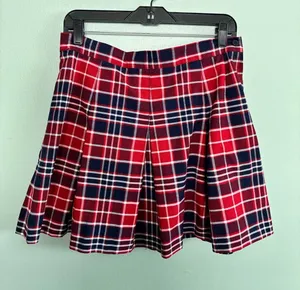 VTG Parker Plaid Tartan Pleated Mini Skirt Made in USA Preppy Dark Academia 32 L thumbnail 1