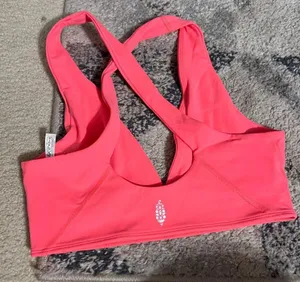 NWOT free people movement small pink sports bra thumbnail 4