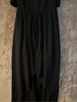 Salty Lemon Women’s Black Off-Shoulder Ruffle Sleeve Maxi Dress Size L thumbnail 11