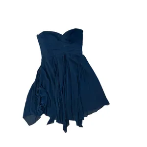 Lauren Ralph Lauren Evening Navy Blue Strapless Pleated Handkerchief Dress 10 thumbnail 4