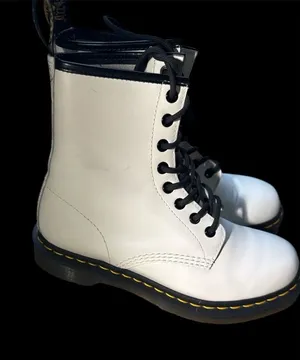 NWOT doc martens White Lace-Up Boots with Black Accents 11821 jyoo4 size 8 thumbnail 1