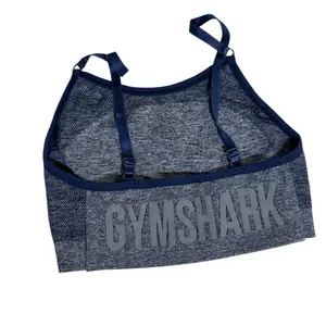 Gymshark navy blue marled bra top workout yoga Activewear‎ XXS/XS strap thumbnail 2