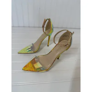 Anne Michelle Exception Iridescent Stiletto Heels Mermaid Scale Pointed Size 5.5 thumbnail 3